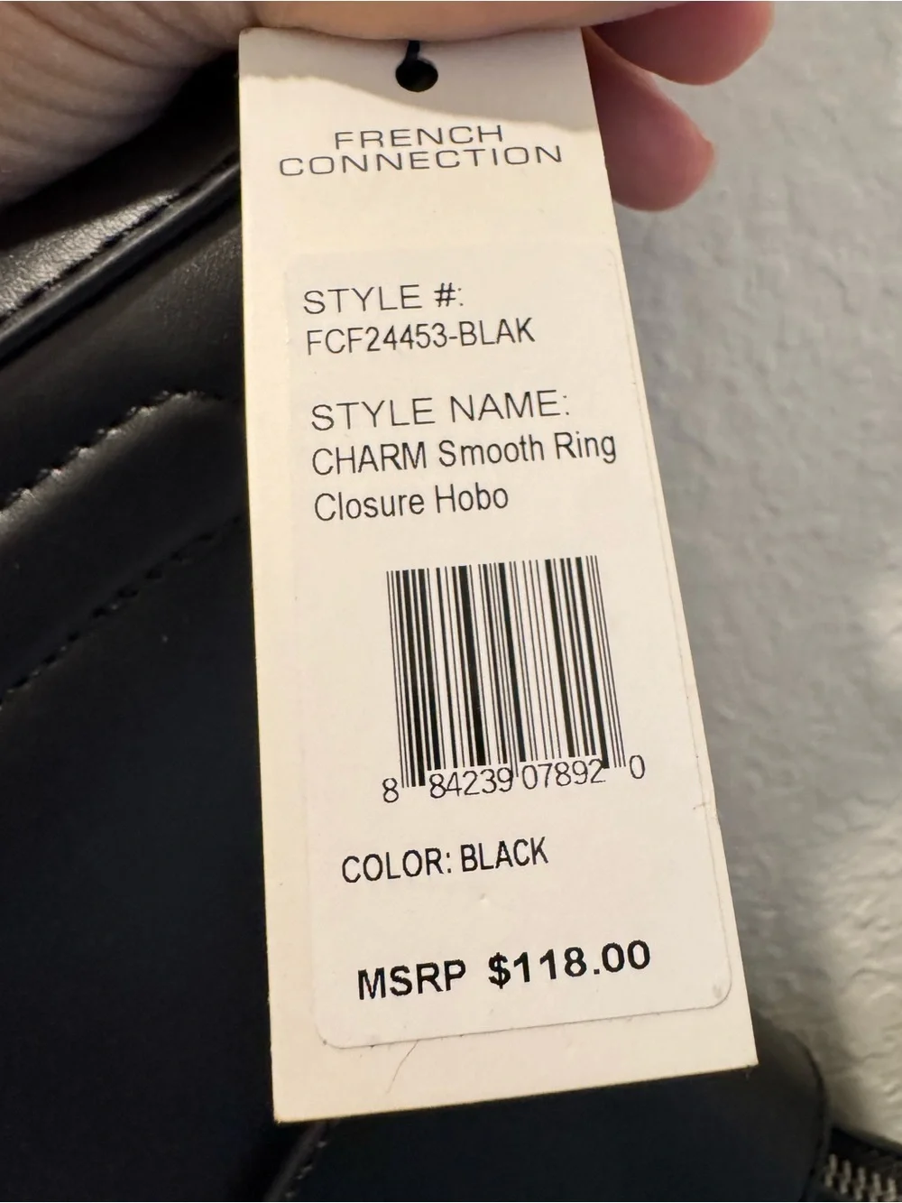 NWT French Connection Charm Ring Enclosure Hobo Bag